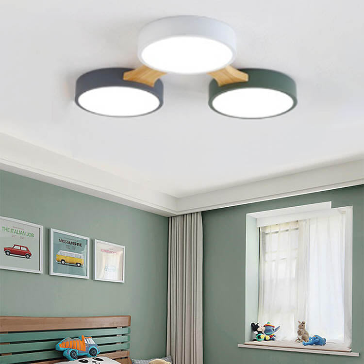 Modern Macaron Circle LED Flush Mount Ceiling Light - 3/4/5/8 Light Options, Stylish LED Fixture for Home Decor, Energy Efficient Ceiling Lighting