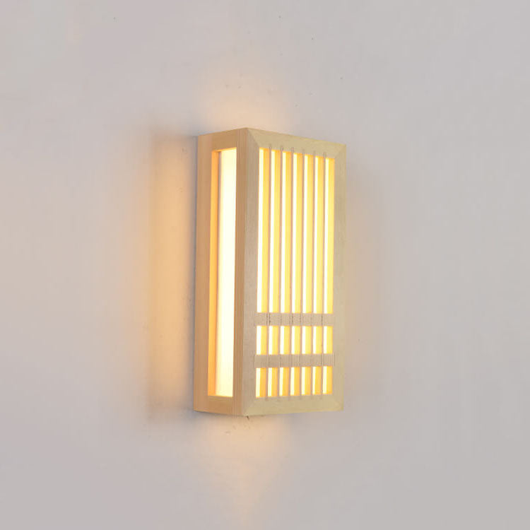 Solid Wood Acrylic LED Wall Sconce Lamp for Modern Living Room