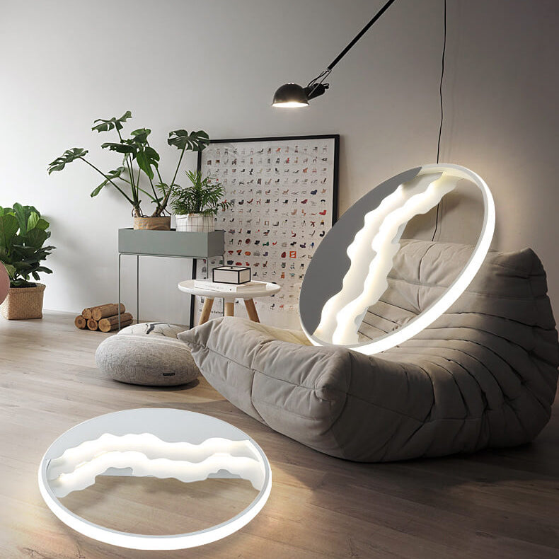 Nordic Sea Wave Round LED Flush Mount Ceiling Light for Modern Interiors