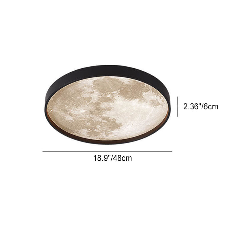 Modern Minimalist Moon LED Flush Mount Ceiling Light for Living Room