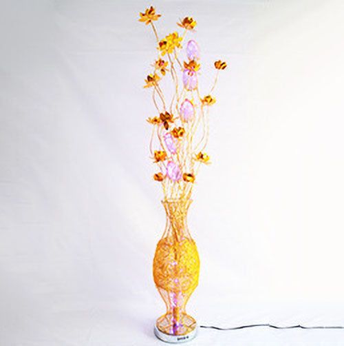 Contemporary Aluminum LED Floor Lamp with Vase Design for Living Room