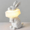 Modern Creative Resin Rabbit LED Table Lamp - Cute Decorative Night Light for Home, Kids Room, Nursery, Unique Gifts, Contemporary Design, Eco-Friendly Lighting, Ambient Lighting for Bedroom, Stylish Table Decor, Whimsical Animal Lamp, LED Light Fixture