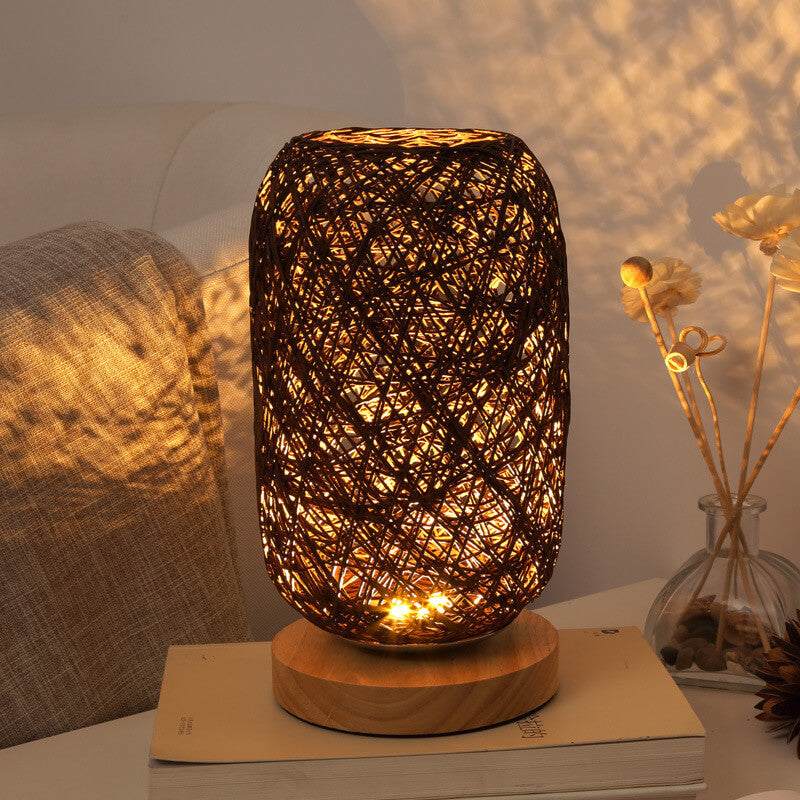 Creative Twine Rattan Ball LED Dimmable Decorative Night Light Table Lamp for Bedroom, Living Room, Kids Room, Modern Home Decor, Elegant Nightlight, Stylish Bedside Lamp, Unique Gift Idea, Ambient Lighting for Relaxation