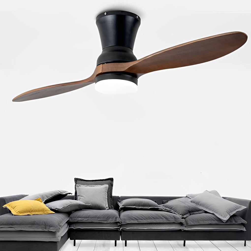 2 Blades 18W LED Dimmable Ceiling Fan with Remote - Modern Mute Design