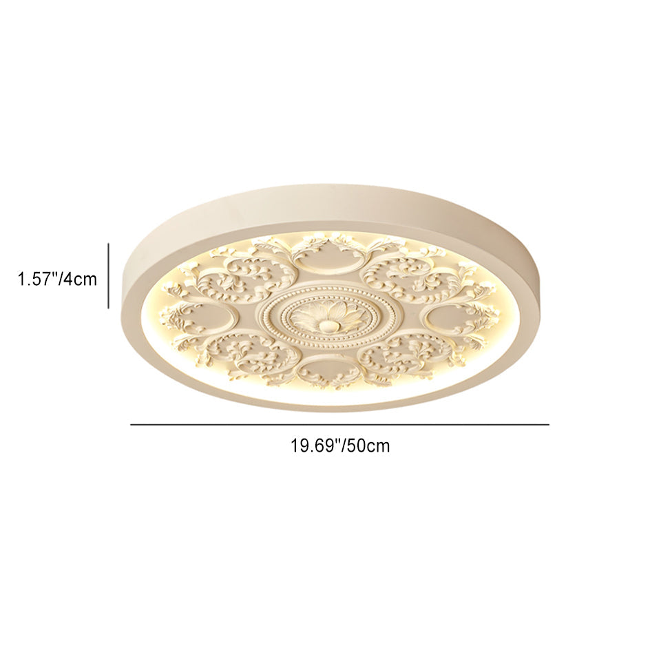 Modern Minimalist Iron Resin Acrylic LED Flush Mount Ceiling Light for Bedroom