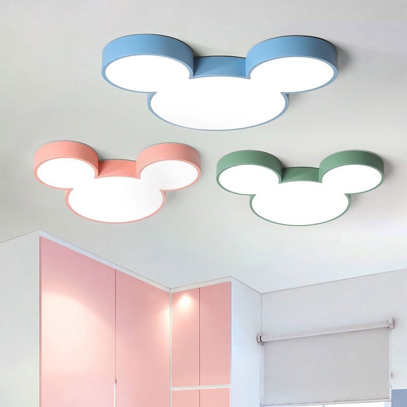 Contemporary Mouse Cartoon LED Flush Mount Light for Living Room & Bedroom