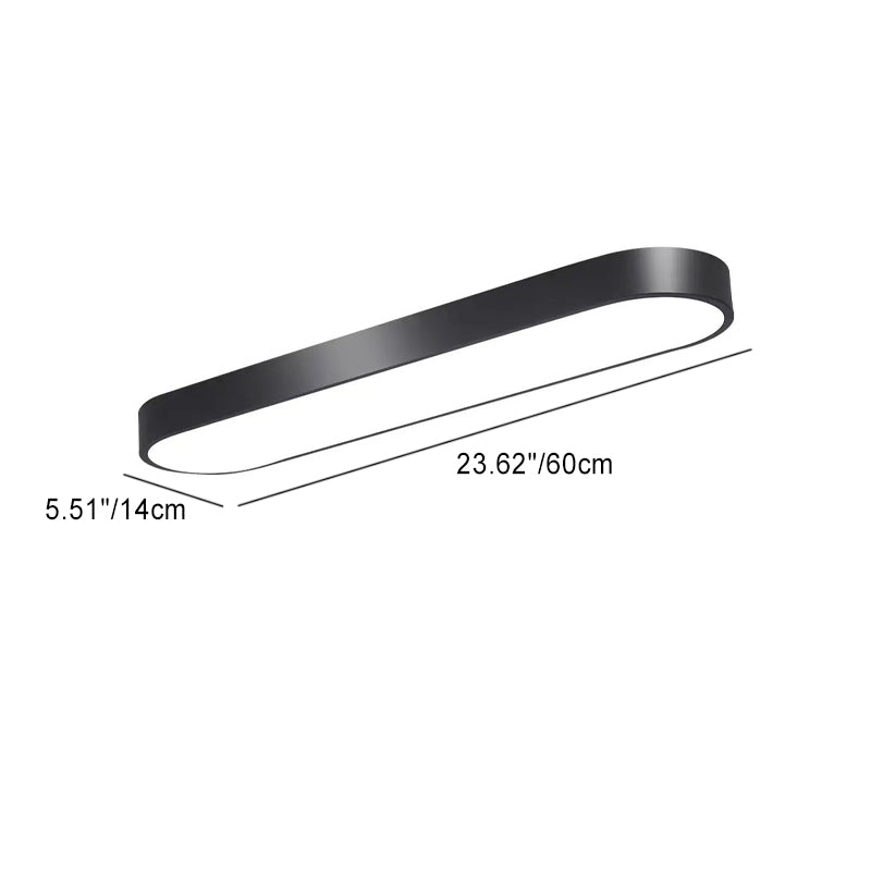 Modern Minimalist LED Flush Mount Ceiling Light - Elliptical Strip Iron Acrylic for Hallway