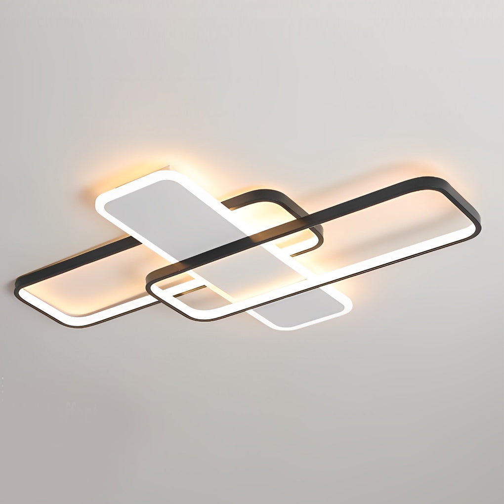 Square Overlapping Dimming LED Nordic Ceiling Light Chandelier