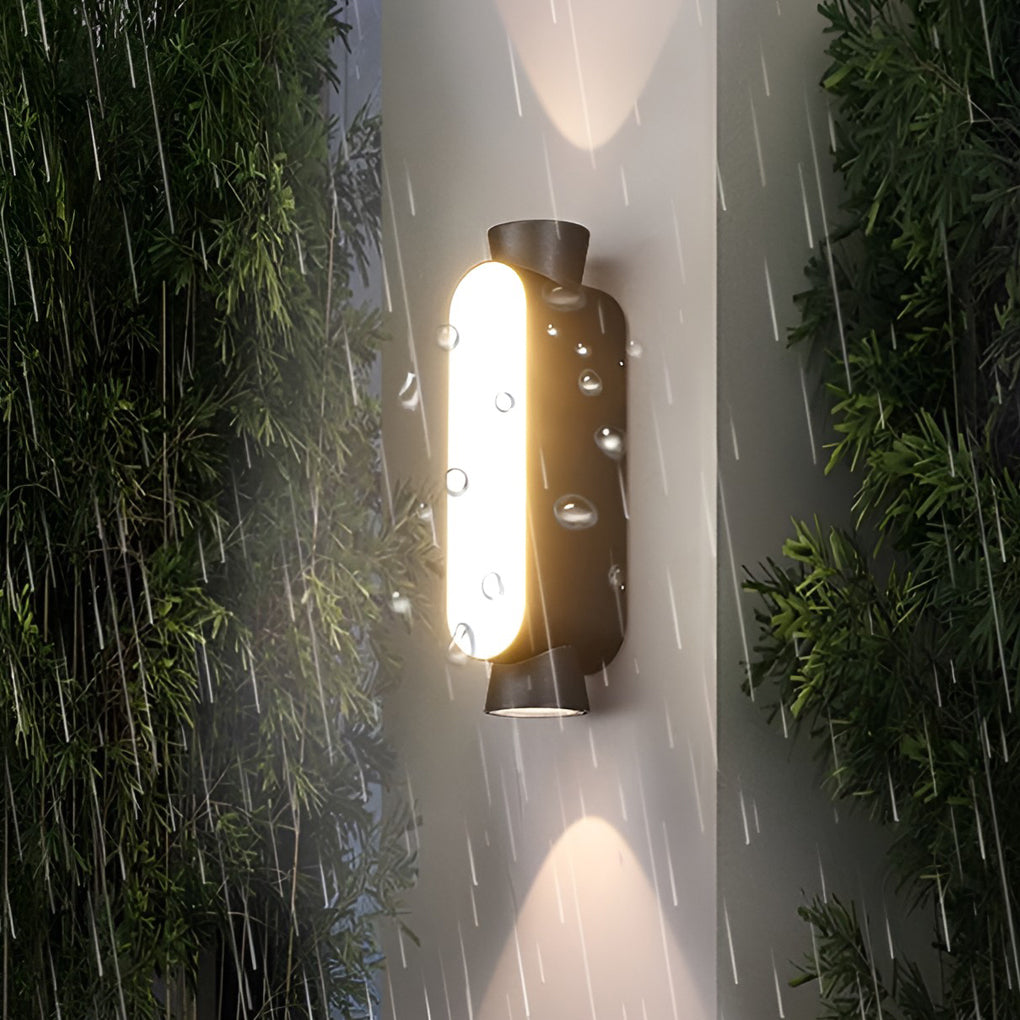 Waterproof LED Outdoor Wall Sconce - Black Modern Up and Down Lights