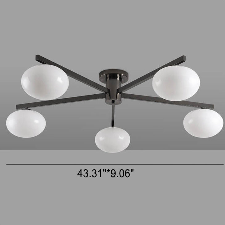 Nordic Light Luxury Glass Ball Semi-Flush Mount Ceiling Light - 3/4/5 Lights