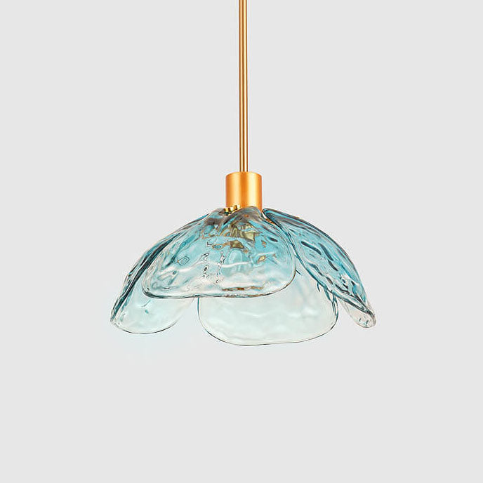 Modern Minimalist Flower Petal Glass Pendant Light - 1-Light Fixture for Living Room