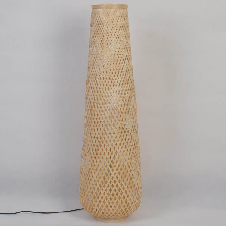 Modern Bamboo Weaving 1-Light LED Floor Lamp - Eco-Friendly Home Lighting