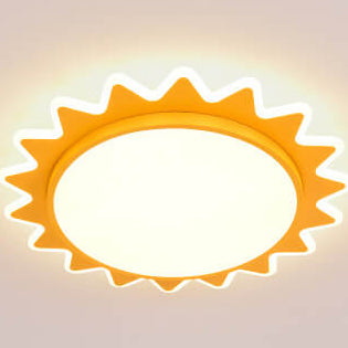 Creative Cartoon Sun Shaped LED Flush Mount Ceiling Light for Kids Room, Nursery, Playroom, Energy Efficient, Child-Safe Lighting, Bright Decorative Fixture, Fun Sun Design, Adjustable Brightness, Modern Home Decor, Cute Ceiling Light for Bedrooms, Playfu