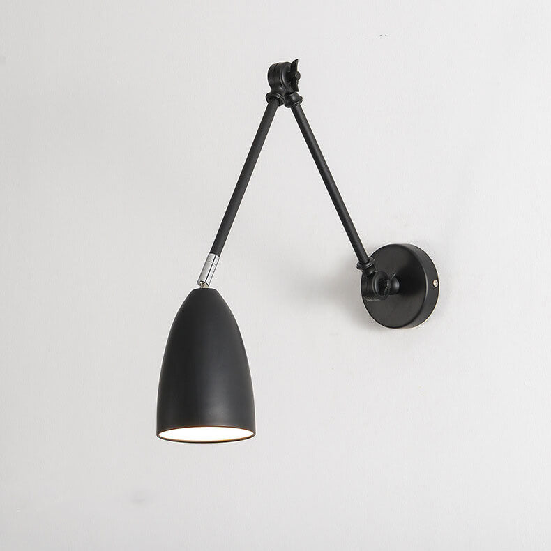 Retro Industrial Swing Arm Wall Sconce Lamp - 1-Light Rotating Iron Design