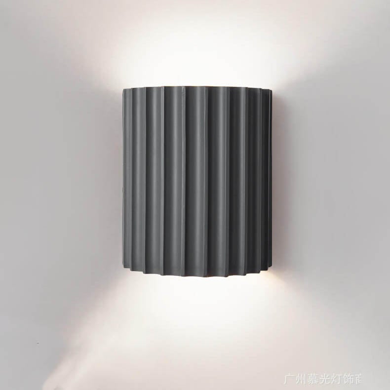 Macaron Resin Striped Half Cylinder Wall Sconce Lamp - 1-Light Decorative Fixture for Home and Office Lighting