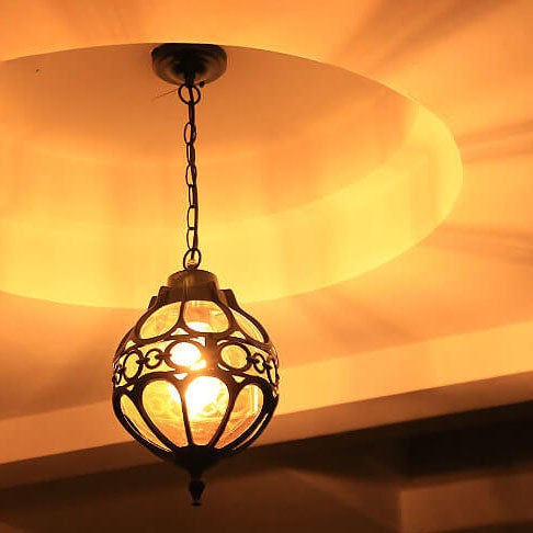 Retro Industrial Globe Pendant Light - 1-Light Waterproof Outdoor Fixture