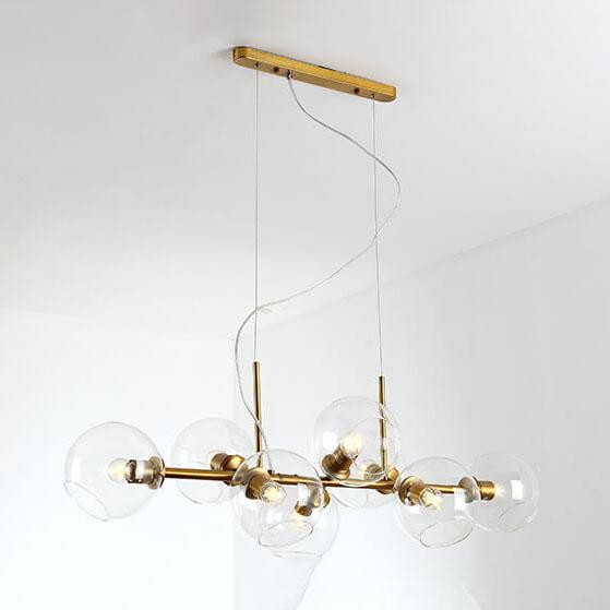 Modern Glass Magic Bean 8-Light LED Chandelier - Contemporary Lighting, Elegant Home Decor, Sleek Design, Energy-Efficient, Bright Illumination, Unique Pendant Fixture, Dining Room & Living Space Lighting
