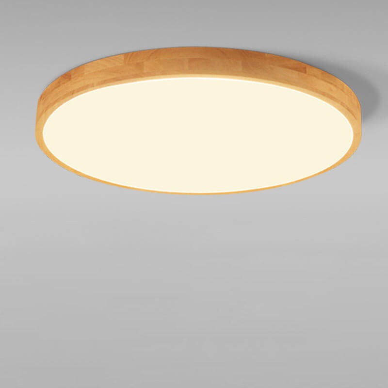 Nordic Solid Wood Ultra-Thin LED Flush Mount Ceiling Light