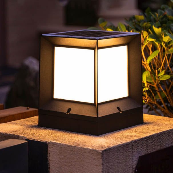 Simple Square LED Solar Waterproof Lawn Fence Lamp