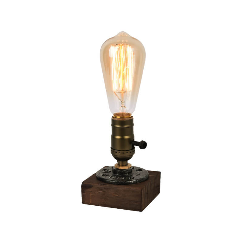 Vintage Industrial Iron Bulb 1-Light Table Lamp, Retro Desk Lamp, Vintage Style Lighting, Industrial Table Lamp, Edison Bulb Lamp, Rustic Home Decor, Workshop Table Light, Steampunk Lamp, Adjustable Height Desk Light, Antique Metal Lamp, Loft Style Lighti