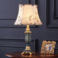 Round Fabric Resin Base Classical 1-Light Table Lamp, Modern Lighting Fixture, Home Decor Table Lamp, Elegant Nightstand Lamp, Living Room Lighting, Bedroom Lamps, Decorative Accent Lamp, Stylish Resin Base, Versatile Table Light for Any Room