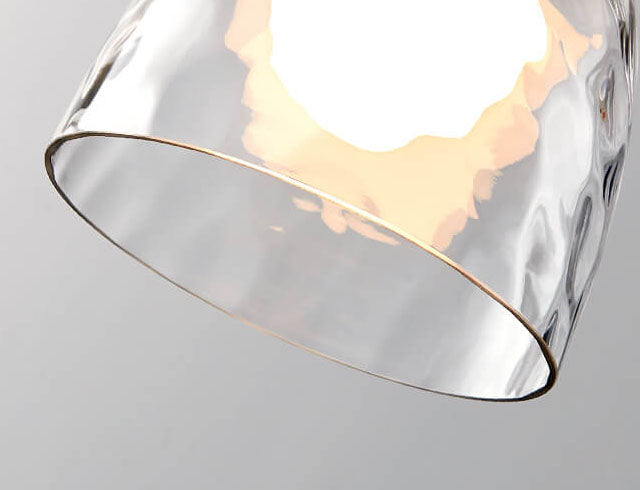 Nordic Clear Rippled Glass Pendant Light - 1-Light Shade