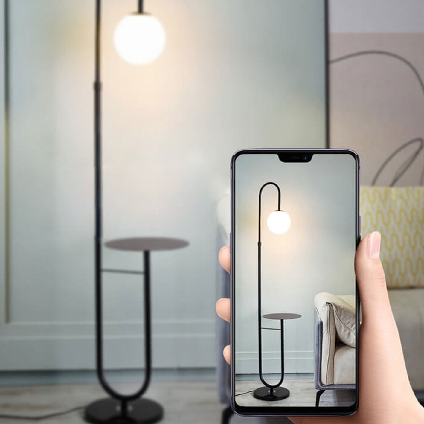 Nordic Minimalist Iron Marble Table LED Floor Lamp