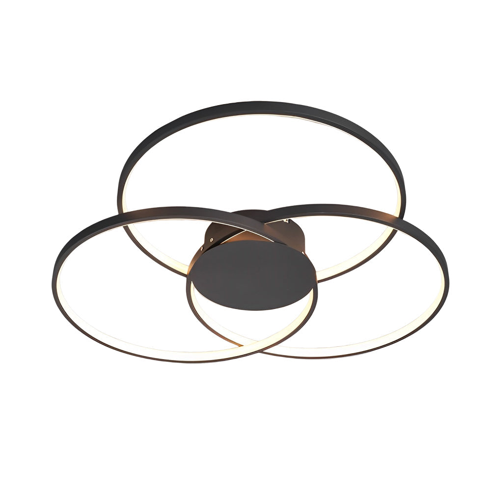 Three Rings Stepless Dimming Nordic Ceiling Light - Electroplated Metal Fixture