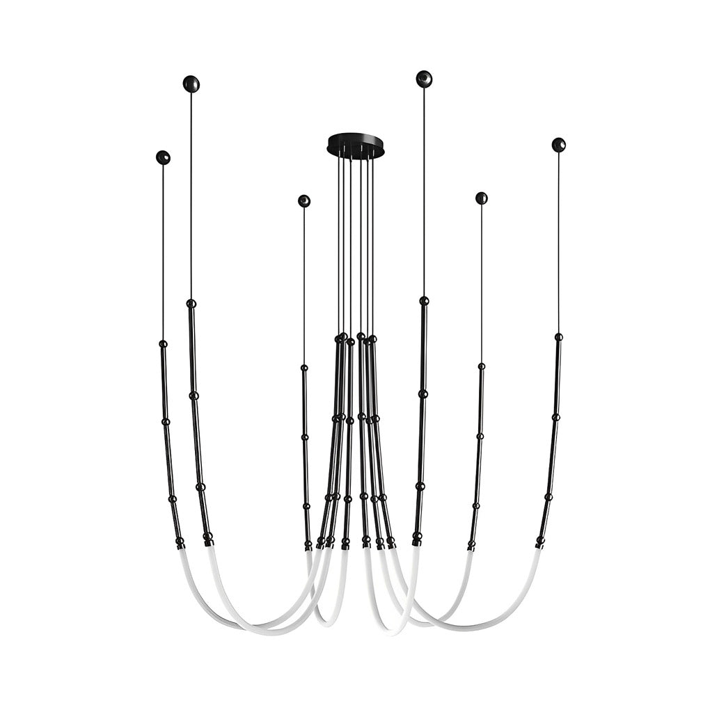 Adjustable Minimalist Bamboo Knot Chandelier - Modern Staircase Lighting