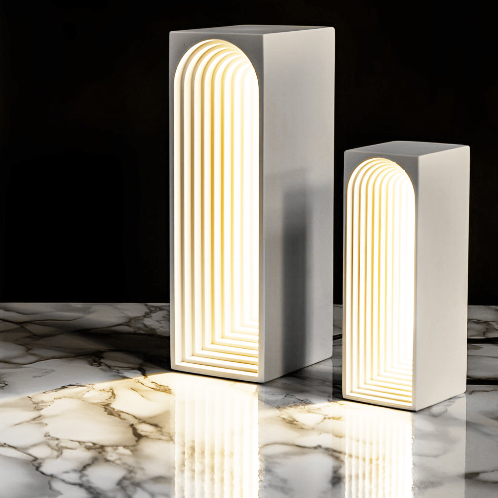 Nordic USB Concrete LED Rectangle Table Lamp - Modern Minimalist Lighting for Home and Office Decor