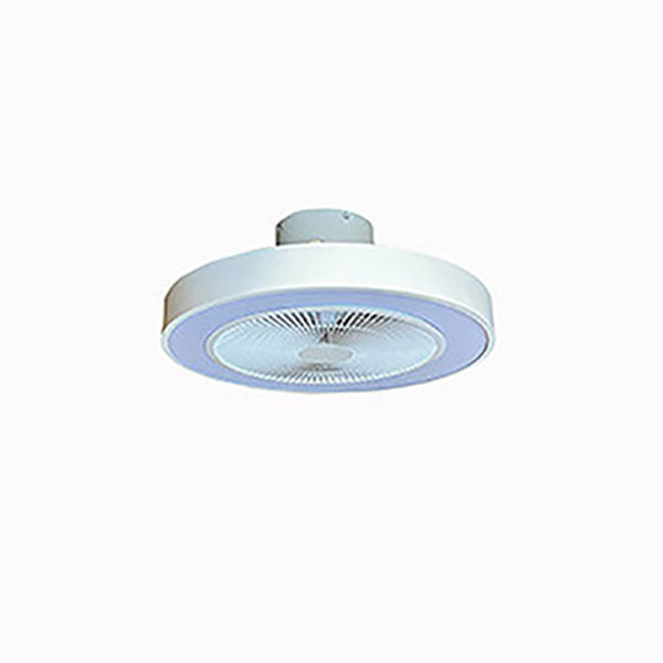 Modern Minimalist Copper LED Flush Mount Ceiling Fan Light
