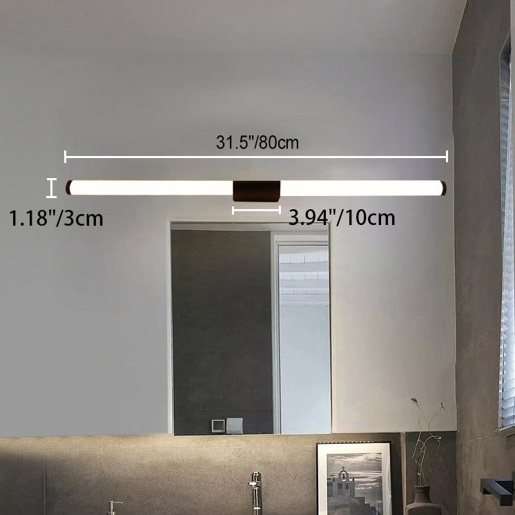 Modern Minimalist LED Vanity Lamp - Cylindrical Iron Base with Acrylic Shade for Bathroom Sconce