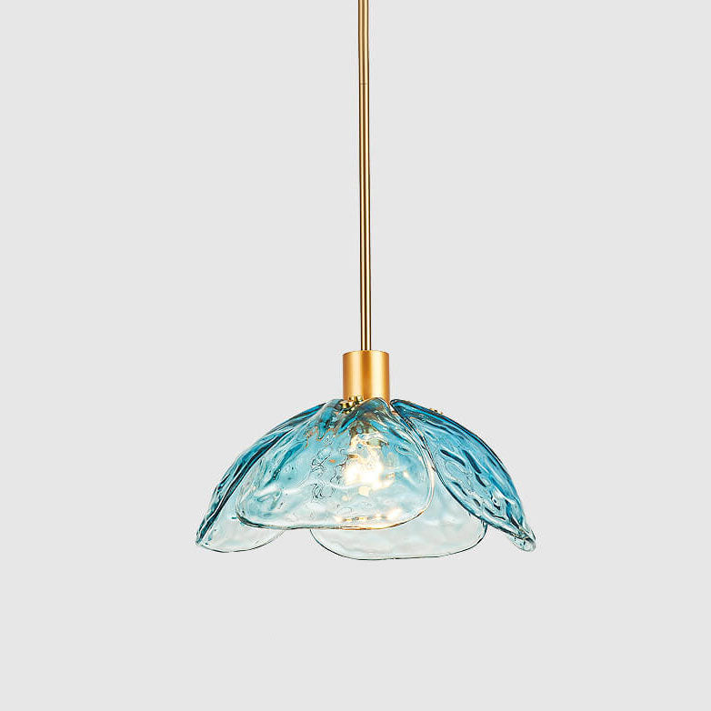 Modern Minimalist Flower Petal Glass Pendant Light - 1-Light Fixture for Living Room