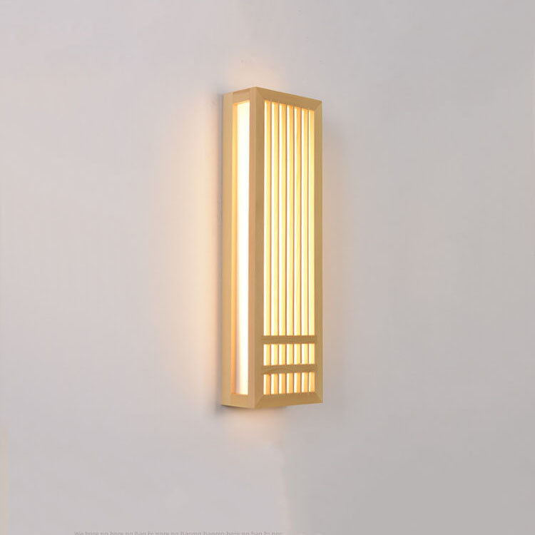 Solid Wood Acrylic LED Wall Sconce Lamp for Modern Living Room
