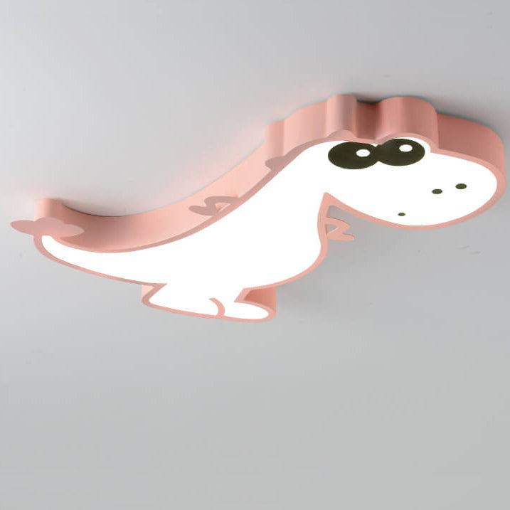 Cartoon Dinosaur LED Ceiling Light - Creative Flush Mount Fixture for Kids' Room Decor