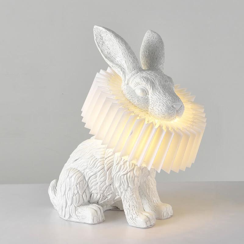 Modern Creative Resin Rabbit LED 1-Light Table Lamp, Cute Bunny Design for Bedroom, Stylish Nightstand Lighting, Unique Home Decor, Contemporary Desk Light, Animal-Inspired Table Lamp, Eco-Friendly LED Illumination, Decorative Gift for Kids and Adults