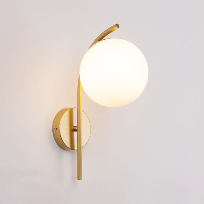 Nordic Arc Glass Globe Wall Sconce Lamp - Modern Lighting Fixture for Home Decor, Adjustable Wall Mount, Stylish Indoor Lighting, Scandinavian Design