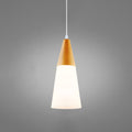 Nordic Wood Grain Glass Pendant Light - Cone Shaped 1-Light Fixture