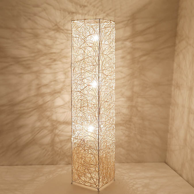 Minimalist Rattan Weaving 3-Light Floor Lamp - Column Design, Eco-Friendly Lighting, Bohemian Home Decor, Adjustable Brightness, Stylish Indoor Lighting, Warm Ambiance Lamp