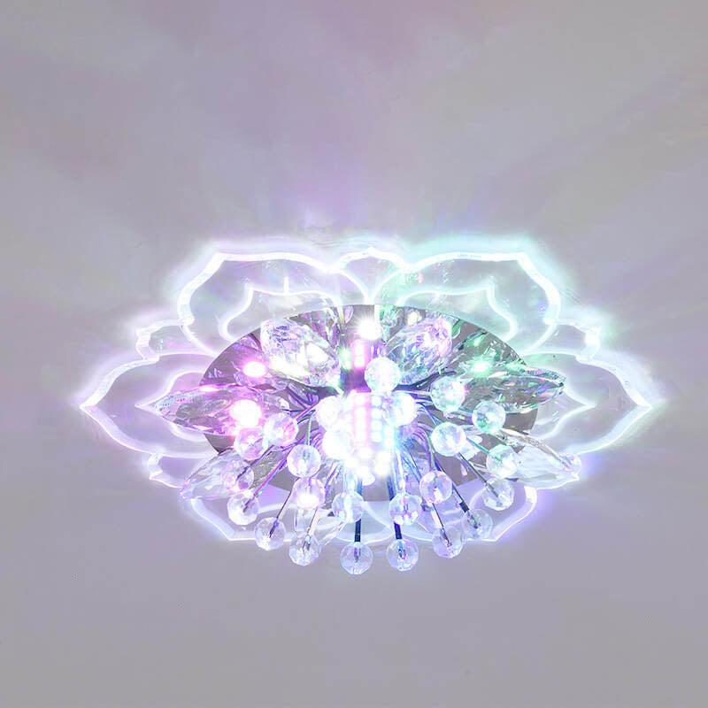 Modern Crystal Flower LED Flush Mount Ceiling Light  

Illuminate your space with this elegant modern crystal flower-shaped ceiling light. Featuring energy-efficient LED technology, it enhances any room with its stylish design and beautiful crystal finish