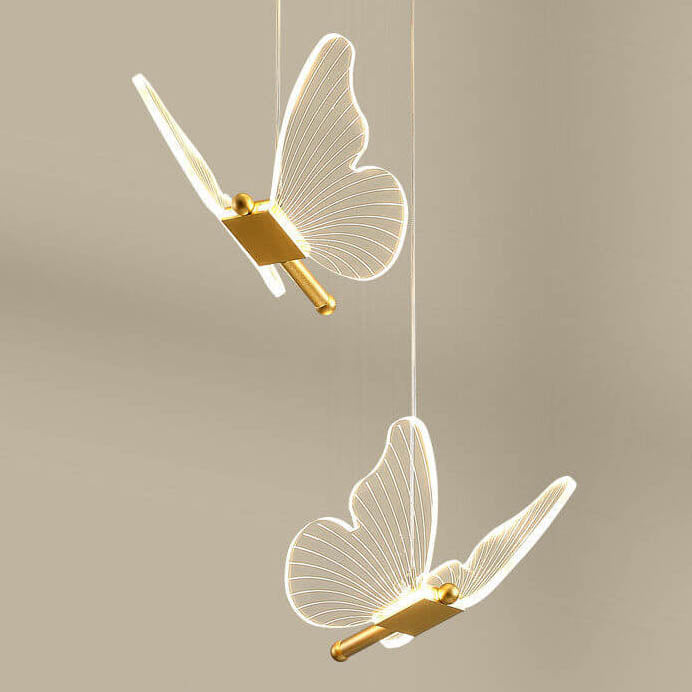 Minimalist Acrylic Butterfly LED Pendant Light - Modern Fixture for Home Decor