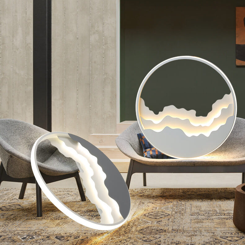 Nordic Sea Wave Round LED Flush Mount Ceiling Light for Modern Interiors
