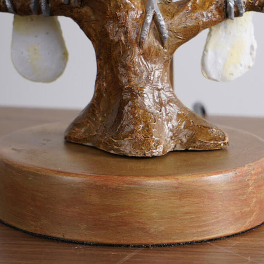 Nordic Leaf Fabric Resin Bird Design 1-Light Table Lamp - Modern Scandinavian Home Decor, Stylish Accent Lighting for Living Room, Bedroom, and Office, Unique Bird Motif, Contemporary Lamp Shade, Artisan Table Lighting Solutions