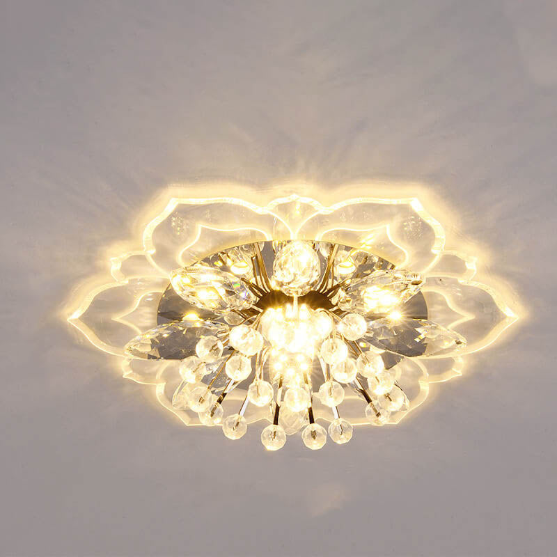 Modern Crystal Flower LED Flush Mount Ceiling Light  

Illuminate your space with this elegant modern crystal flower-shaped ceiling light. Featuring energy-efficient LED technology, it enhances any room with its stylish design and beautiful crystal finish