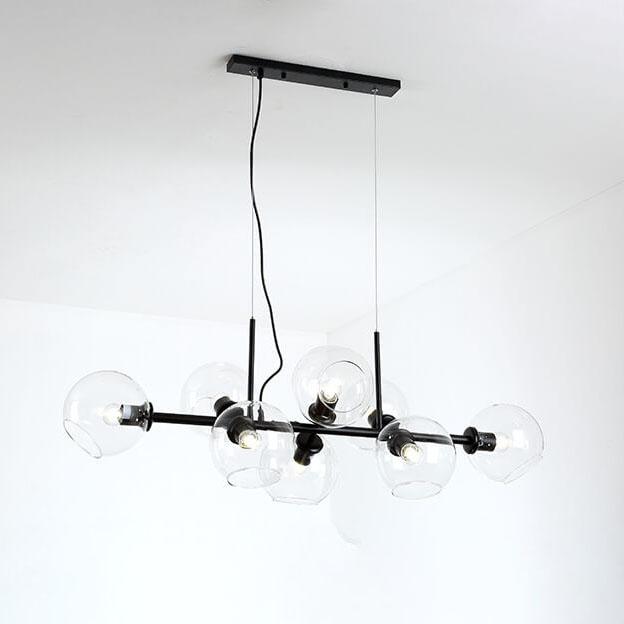 Modern Glass Magic Bean 8-Light LED Chandelier - Contemporary Lighting, Elegant Home Decor, Sleek Design, Energy-Efficient, Bright Illumination, Unique Pendant Fixture, Dining Room & Living Space Lighting