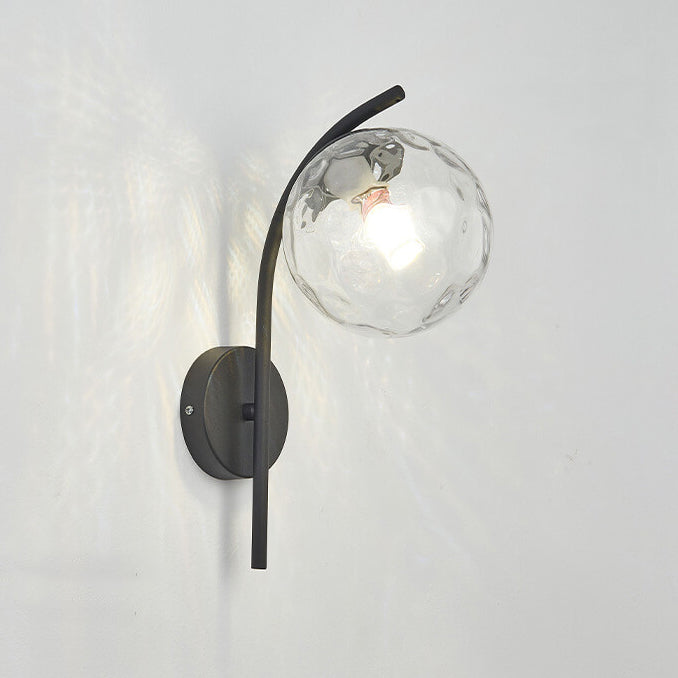 Nordic Arc Glass Globe Wall Sconce Lamp - Modern Lighting Fixture for Home Decor, Adjustable Wall Mount, Stylish Indoor Lighting, Scandinavian Design