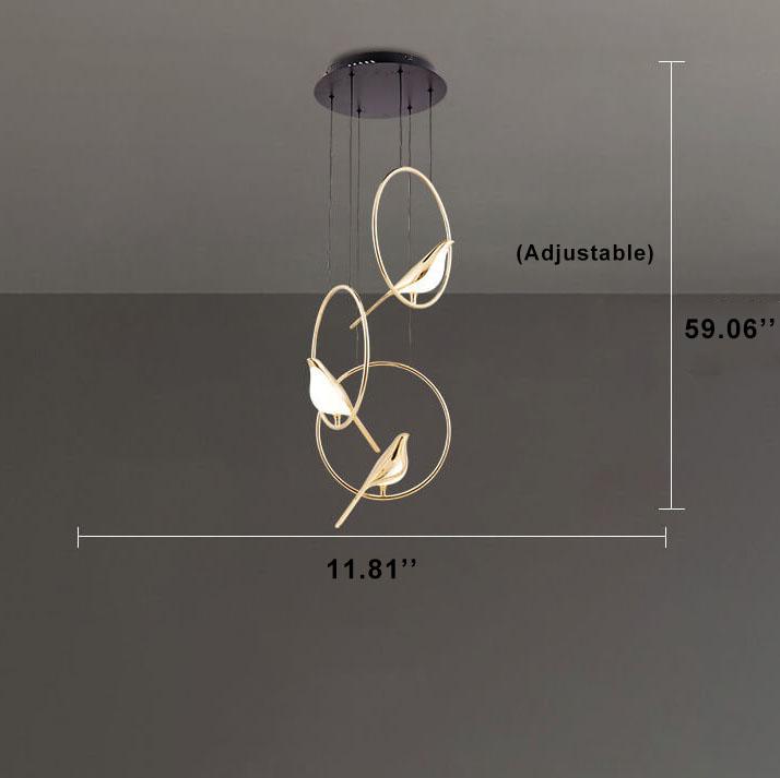 Nordic Acrylic LED Bird Chandelier - 1/3/6 Light Pendant Fixture