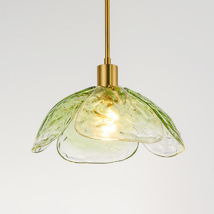Modern Minimalist Flower Petal Glass Pendant Light - 1-Light Fixture for Living Room