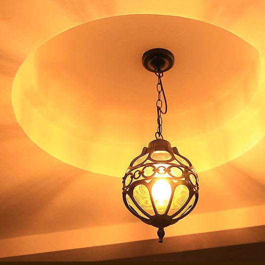 Retro Industrial Globe Pendant Light - 1-Light Waterproof Outdoor Fixture