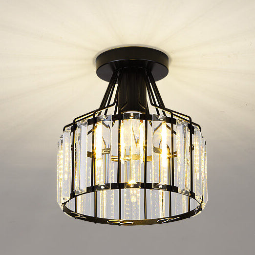 Modern Crystal Dome Semi-Flush Mount Ceiling Light - Elegant Home Lighting Fixture